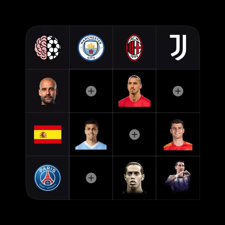 Football Tic Tac Toe.